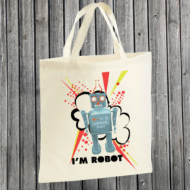 Shopper Cotone – I’m robot (blu)