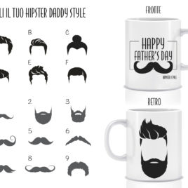 Happy father’s day – hipster style – Tazza regalo – Festa del papà