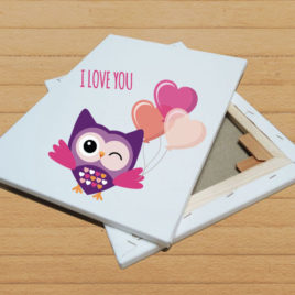 Stampa su tela – Gufo I love you