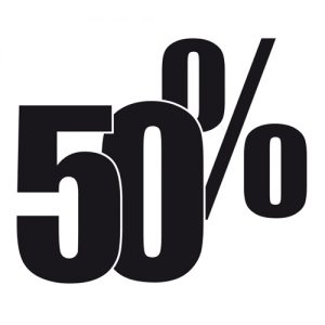 Adesivo Saldi 50%