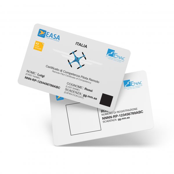 Kit 3 card attestato pilota A2