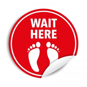 Adesivi calpestabili “WAIT HERE”