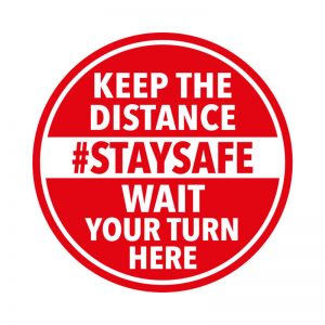 Adesivi calpestabili “KEEP THE DISTANCE #STAYSAFE”