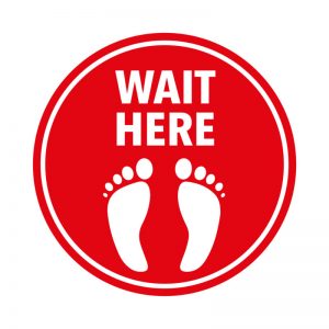 Adesivi calpestabili “WAIT HERE”