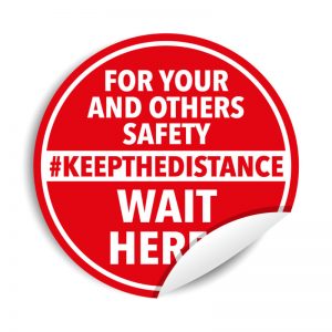 Adesivi calpestabili “#KEEP THE DISTANCE”