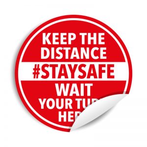 Adesivi calpestabili “KEEP THE DISTANCE #STAYSAFE”