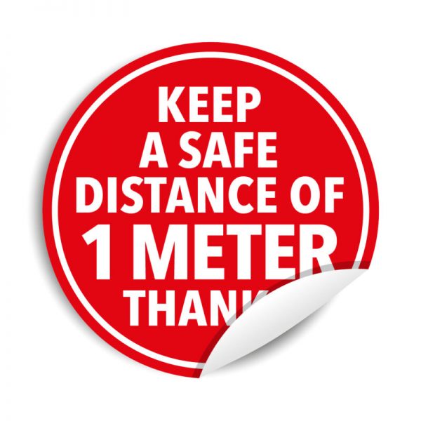 adesivi calpestabili "KEEP A SAFE DISTANCE"