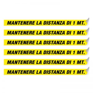 Segnaletica per pavimento “MANTENERE LA DISTANZA DI 1 MT”