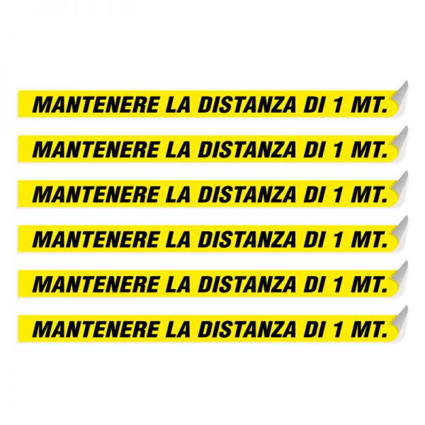 Segnaletica per pavimento "MANTENERE LA DISTANZA DI 1 MT"