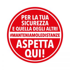 Adesivi calpestabili “MANTENIAMOLEDISTANZE”