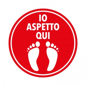 Adesivi calpestabili “IO ASPETTO QUI”