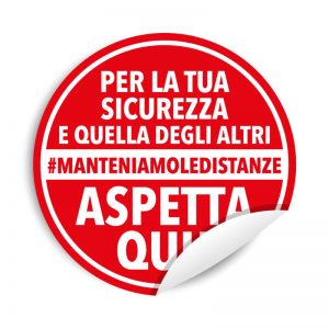 Adesivi calpestabili “MANTENIAMOLEDISTANZE”