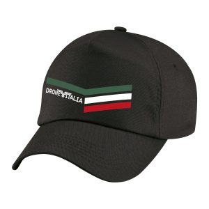 Cappellino Drone Italia – nero con logo a colori