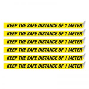 segnaletica per pavimento "KEEP THE SAFE DISTANCE OF 1 METER"