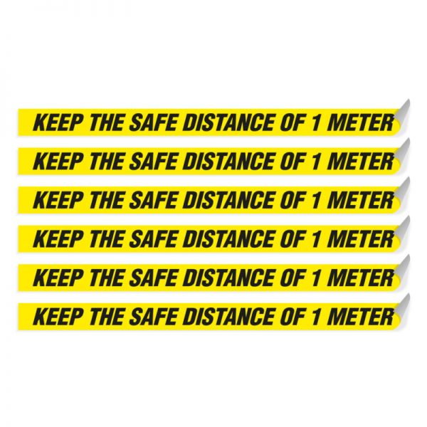 segnaletica per pavimento "KEEP THE SAFE DISTANCE OF 1 METER"