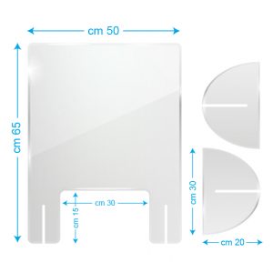 Plexiglass 50x65cm con fessura