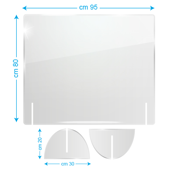 Parafiato In Plexiglass Pannello Protettivo Parasputi 95x80 cm