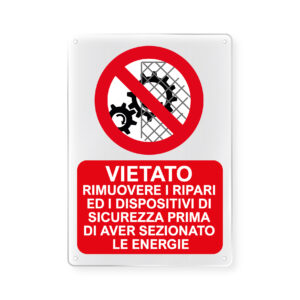 Vietato rimuovere i ripari