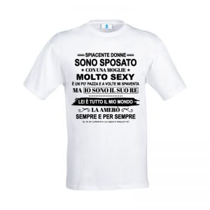 T-shirt “Spiacente donne, sono sposato…”