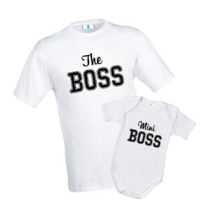 T-shirt “The Boss” e Baby Body “Mini Boss”