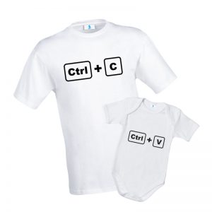 T-shirt “Ctrl+C” e Baby Body “Ctrl+V”