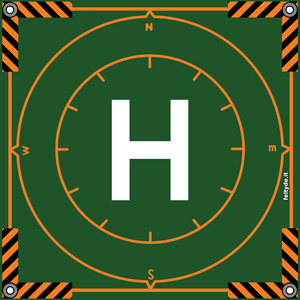 Tappeto di atterraggio drone – landing pad verde 50×50 cm